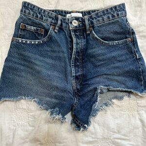 Zara dark blue denim shorts
